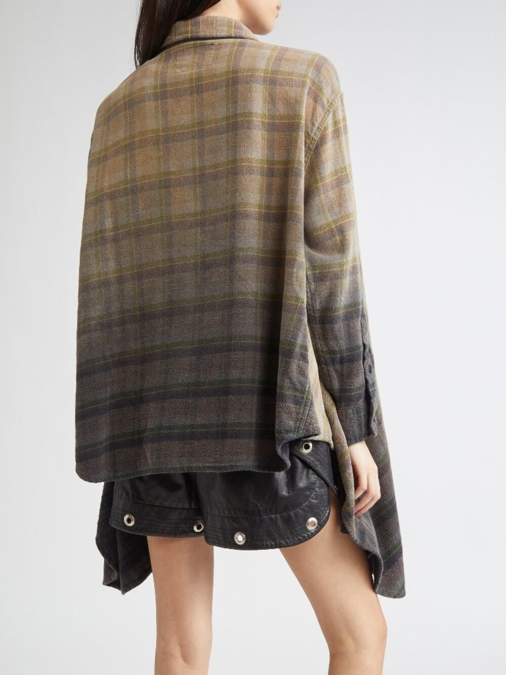 R13 NWOT Draped Front Plaid Flannel Button-Up Shirt XS - Picture 4 of 15